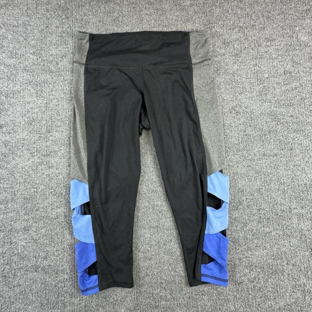Champion Leggings Womens Large Black Capri Colorblock Athletic Running Pants